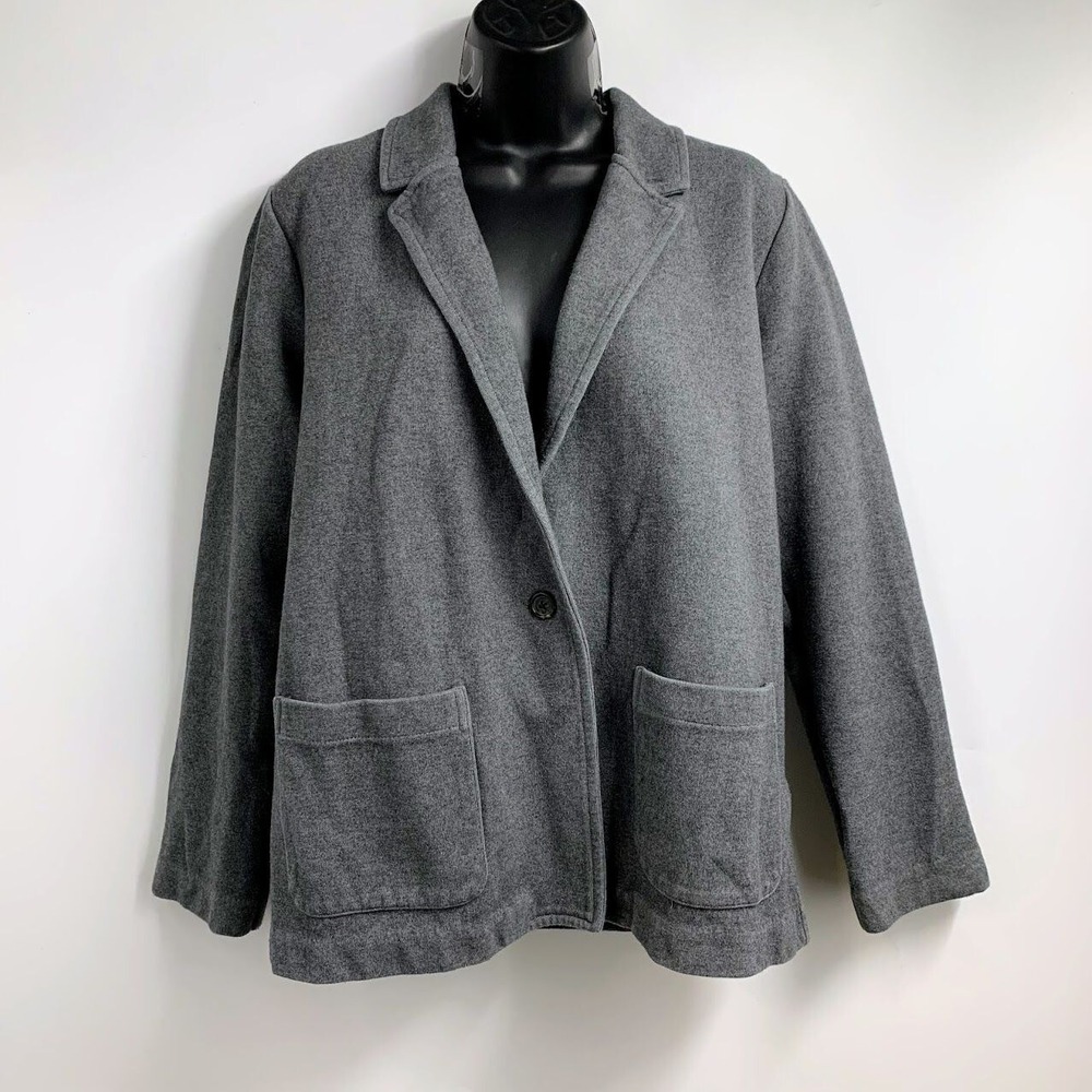 J.Crew Women's Knit Ponte Single Button‎ Long Sleeve Cotton Blazer Size M